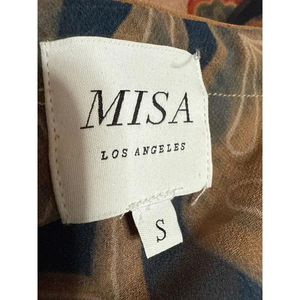 MISA Los Angeles Mariah Multicolor Floral Strapless Ruched Midi Tube Dress Sz S - Image 4