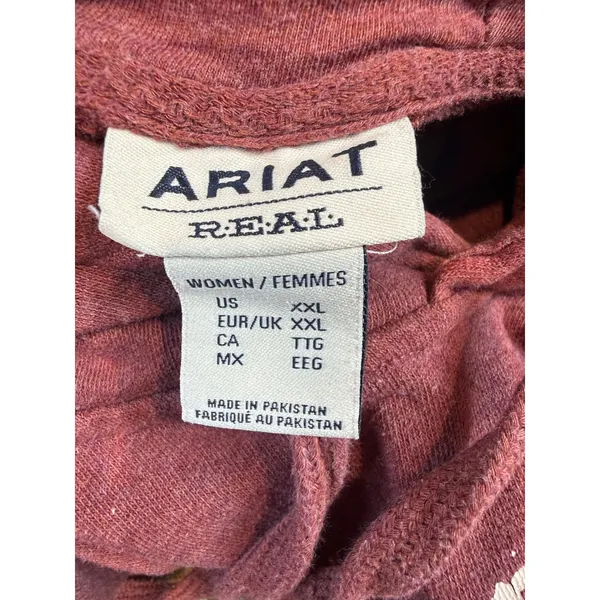 Ariat REAL USA Chest Logo Hoodie Red American Flag Sweatshirt Size XXL - Image 5