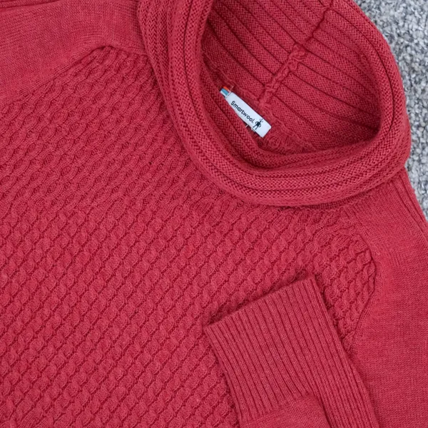 Smartwool Dacono Ski Sweater Cable Knit Turtleneck Women‎ Size S Red Merino Wool - Image 2