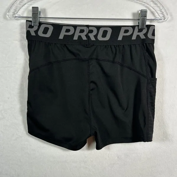 Shein Pro Black Compression Workout Shorts Womens Large Pockets‎ High Rise 3in - Image 2