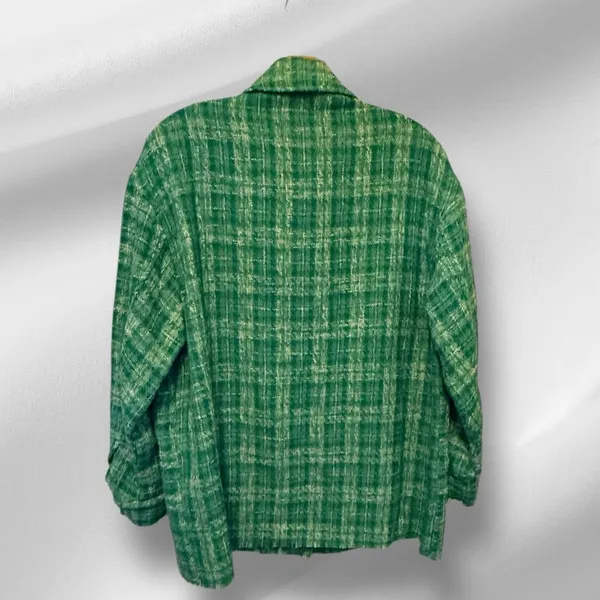 Zara Green Jacket with Raw Hems‎ - Image 4