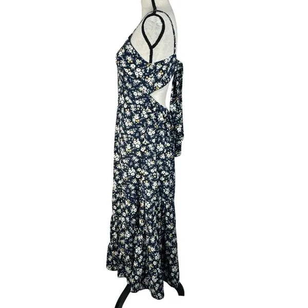 Altar’d State Large Midi Dress Floral V-Neck Tie Back Tiered Adjustable Straps - Image 8