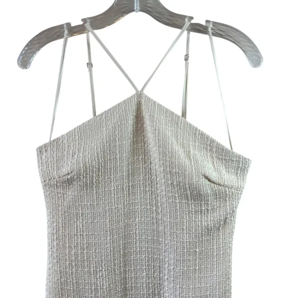 NWT Jason Wu Ivory Tweed Textured Pearl Fringe Mini Dress Size Small - Image 5