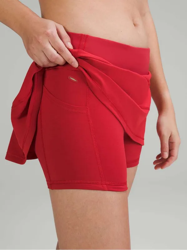 LULULEMON Pace Rival Mid-Rise Skirt in Red Alabama BAMA Logo Size 0 - Image 7