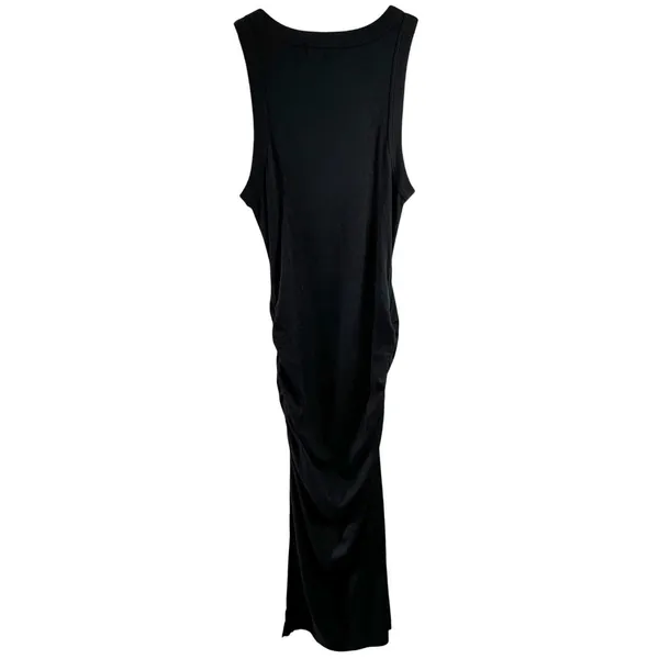 Michael Stars Black Wren Midi Dress with Slit Ribbed Knit Size Medium - Image 4