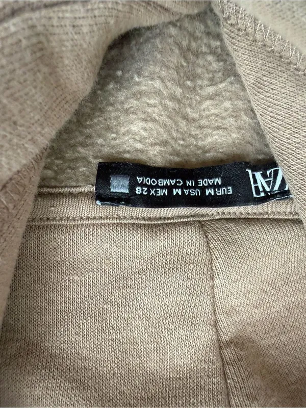 Zara Brown Boxy Hoodie Size Medium - Image 6