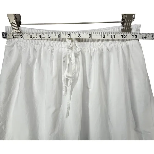 Moon River Eyelet Midi Skirt M White Cotton Floral Embroidery Feminine Boho Chic - Image 5