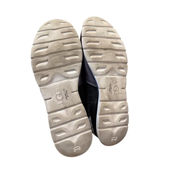 UGG Deaven‎ Woven Leather Sneakers Women's Size 8.5 Black Gray Casual Comfort - Image 13