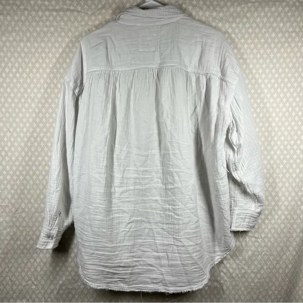 Aerie White Muslin Cotton Pool To Party Button‎ Down Top - Image 5