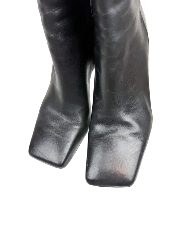 Sam Edelman Anika Black Leather Square Toe Heeled Ankle Boot Size 8.5 - Image 10