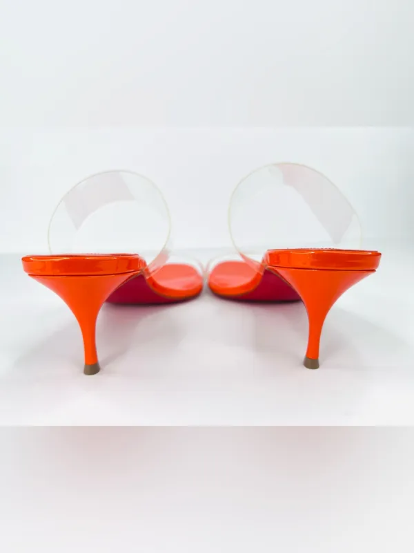 Christian Louboutin Just Nothing 55mm PVC Mules Patent Leather Pumps Size EU 38 - Image 7