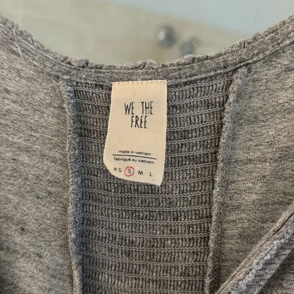 FREE‎ PEOPLE Just a Henley Oversized Tunic Tee Top Gray, small - Image 6