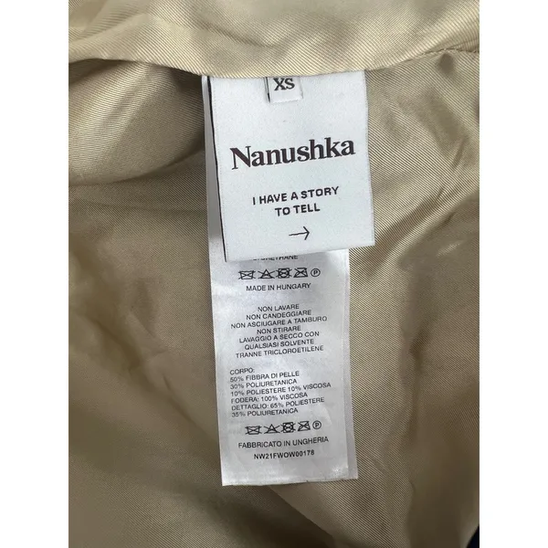 Nanushka Ado Regenerated Leather Biker Jacket‎ Black Espresso XS - Image 13