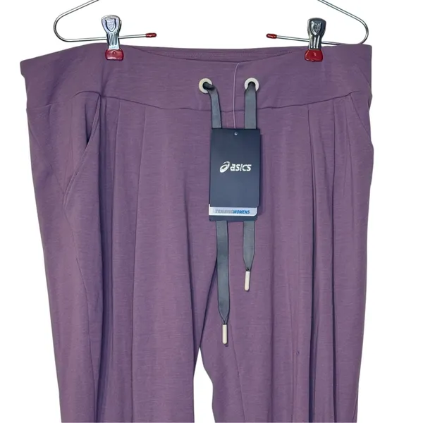 Asics Womens Sarrouel Harem Yoga Pants Purple Large NWT 130567 - Image 2
