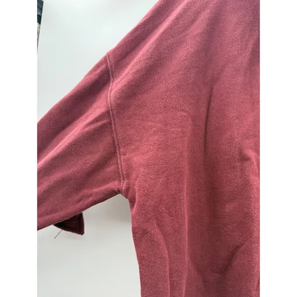 Free People Mock Neck Poncho‎ Sweatshirt Womens S Burgundy Oversized OB533959 - Image 8