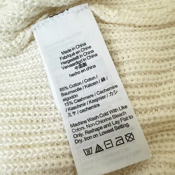 NEW J crew ribbed cotton cashmere relaxed turtleneck sweater in ivory Size M - Image 10