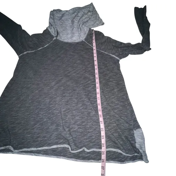 FP Beach Two Body Corps Deux Cowl Neck Space Dye Top Grey Long Sleeve Size XS/S - Image 7