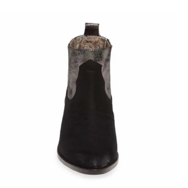 Band of‎ Gypsies Women's Borderline Micro Western Booties Black Pewter 6 $125 - Image 5