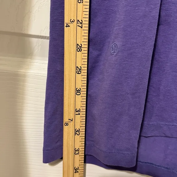 Lululemon Classic Fit Cotton Blend Scoop Dress Size 4 Purple Linen Tank Shirt - Image 8