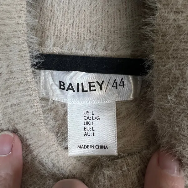 Bailey 44 Womens Eyelash Knit Mock Neck Sleeveless Sweater Vest Tan Beige Large - Image 3