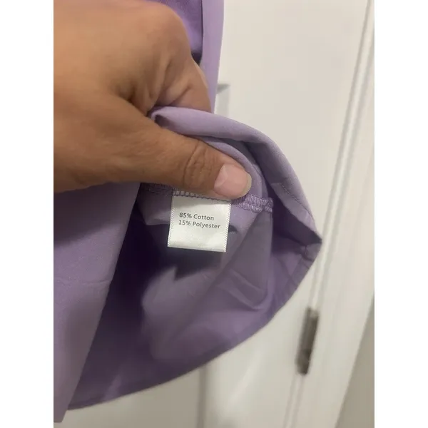 Women Purple Oversized Sweatshirt Dress Solid Long Sleeve Crewneck Size Medium - Image 3