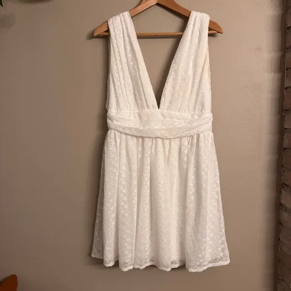 LULUS Be The Cutest White Eyelet‎ Embroidered Mini Dress - Image 2