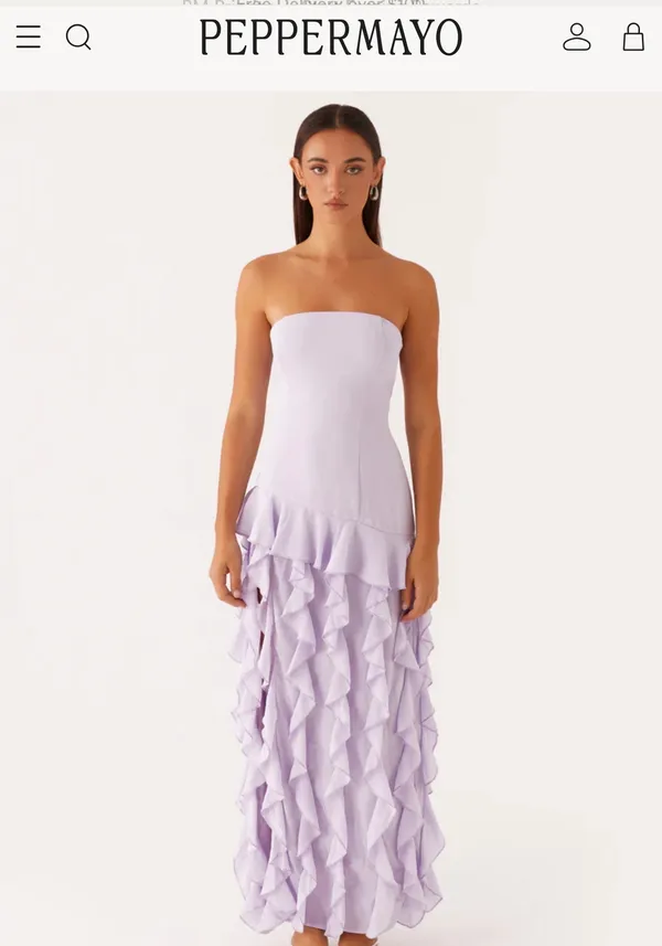 Peppermayo Maxi dress ruffle lilac NEW - Image 3