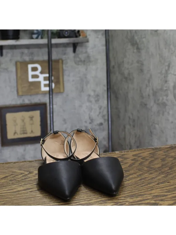 NWT Journee Collection Reba Buckle Pointed Toe Ballet Flats REBA-WD Black 7.5W - Image 4