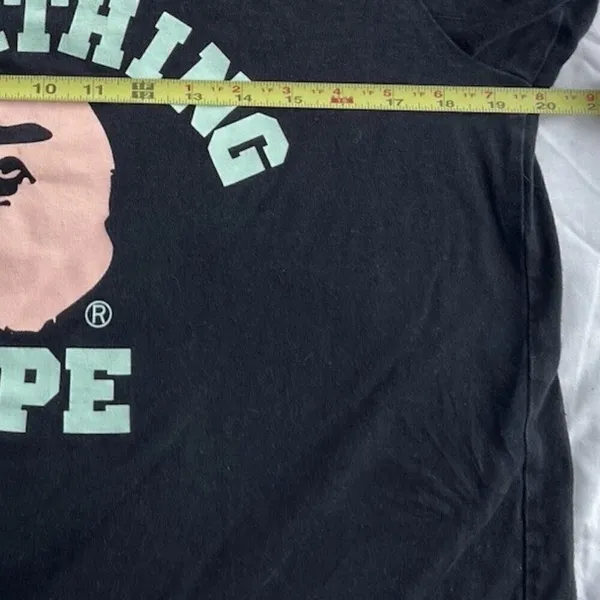 Vintage A Bathing Ape BAPE Logo Pink Green T-Shirt Women’s Size Small - Image 3