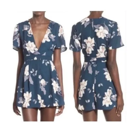 ASTR The Label M Romantic Floral V-Neck Romper Playful Boho Wedding Guest Whimsy - Image 2