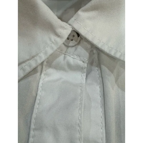 AYR Top Womens Small Half Placket‎ Button Front Long Sleeve White Poplin Tunic - Image 8