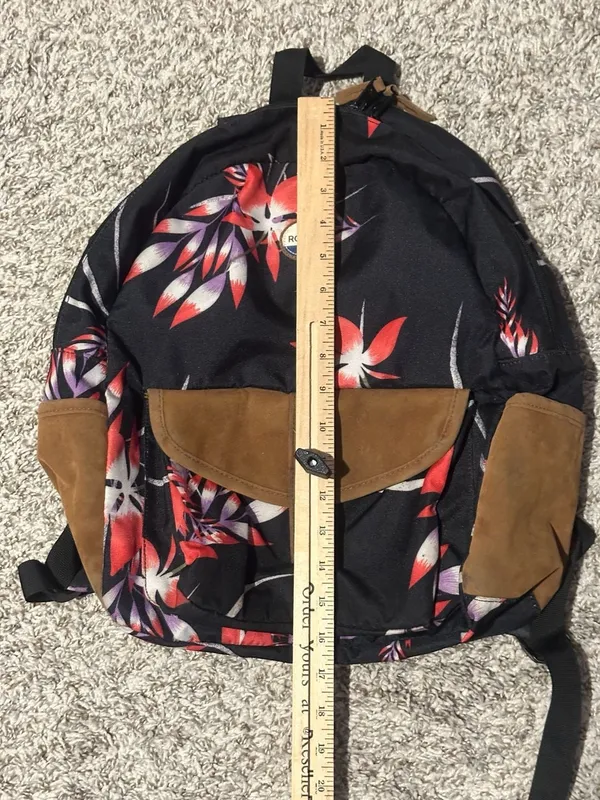 Roxy Carribean Medium 18L Backpack Auburn Savana Floral School Book Bag - Image 3
