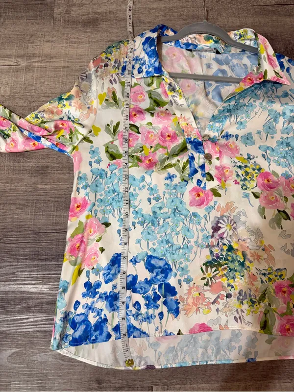 ZARA Satin Effect Floral Shirt - Image 7