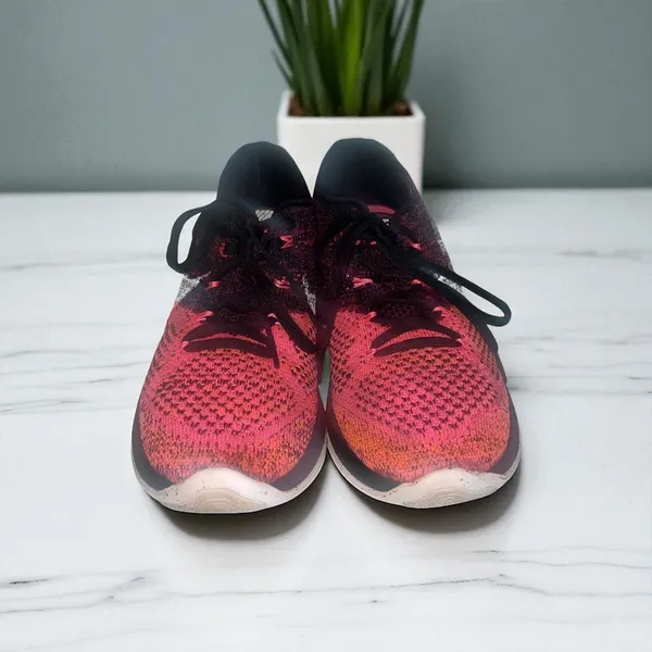 Nike Lunarlon Running Shoes Women's Sneakers Athletic‎ Pink Black Size 7 - Image 2