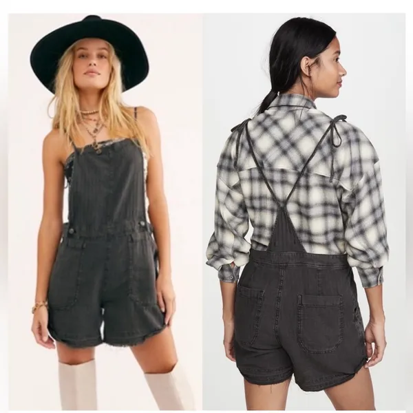 Natural Sights Linen Shortall by Free People. Xs size - Image 2