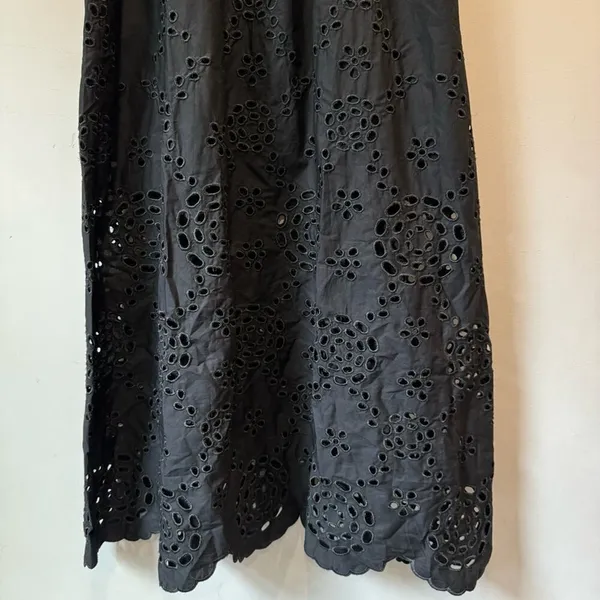 NWT Madewell Embroidered Tank Midi Dress in Poplin NS131‎ Black Sz 2 - Image 7