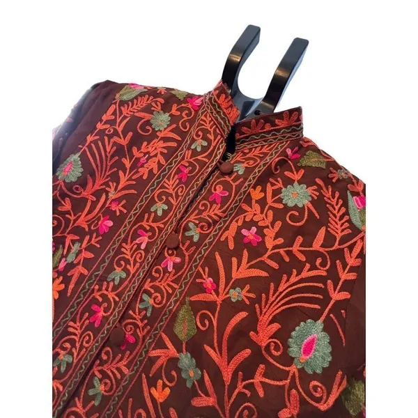Amazing Vintage Beautiful Antique Eastern Indian KashmirI Floral Handmade Multi - Image 2