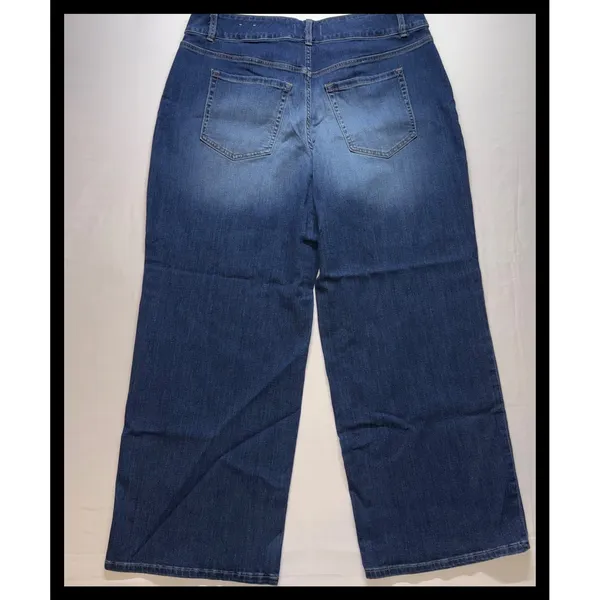 Lane‎ Bryant Jeans Womens 18 Blue High Rise Wide Leg Signature Fit Denim - Image 8