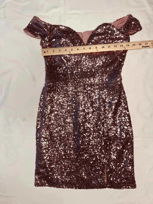 B. Darlin Silver Sequin Mini Dress Size 9/10 - Image 4