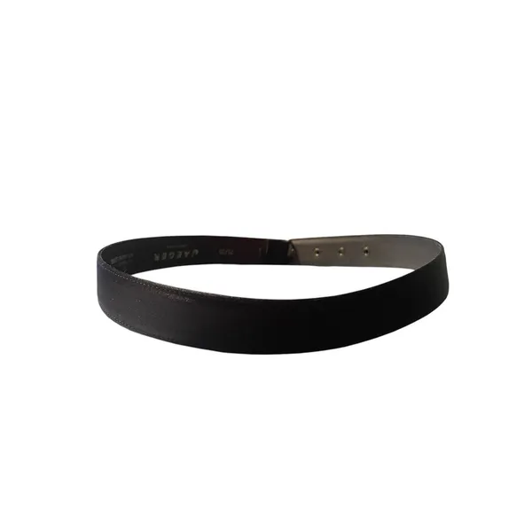Jaeger Italy Black Silk Blend Leather Belt Size 30 Gold Tone Buckle Women’s - Image 2