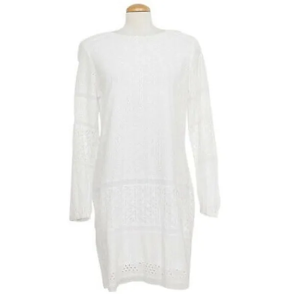 RALPH LAUREN White Cotton Voile Floral Eyelet Dress Size 10, $55, B53 - Image 11
