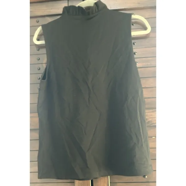 NWT TAHARI Black Sleeveless Blouse Sz Med Classic Staple Career Party Versatile - Image 5