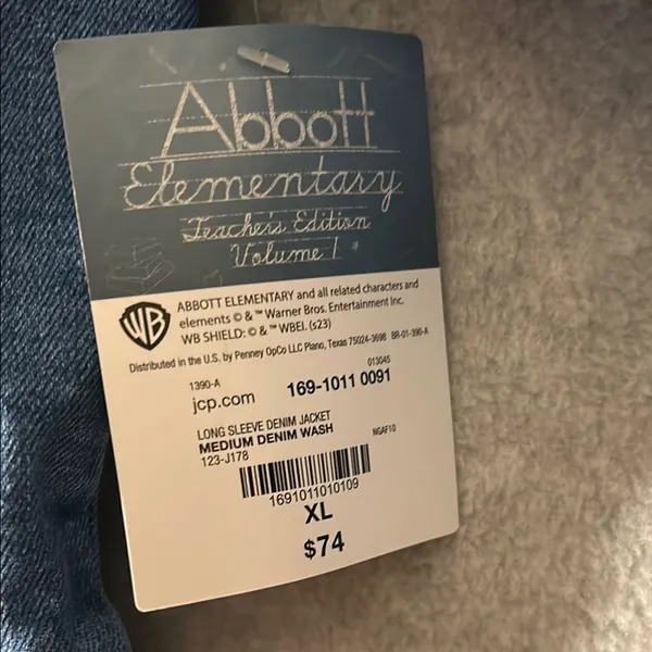 Abbott Elementary‎ Teachers Edition Volume 1 Denim Jacket Medium Wash XL NEW - Image 3