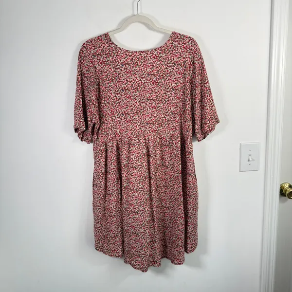 Natural Life Ditsy Floral Mini Babydoll Dress Boho Preppy Pockets Womens XS/S - Image 7