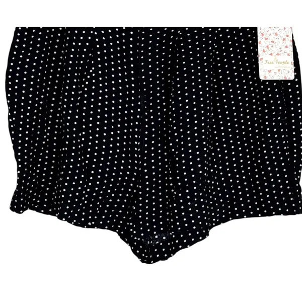 NWT Free People Magdalene High Waist Polka Dot Rayon Shorts Pocket 2 Black White - Image 4