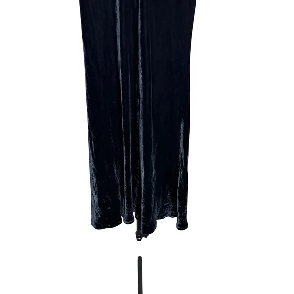 The Limited Vintage Black Silk Blend Velvet Sleeveless‎ Scoop Neck Midi Dress S - Image 3