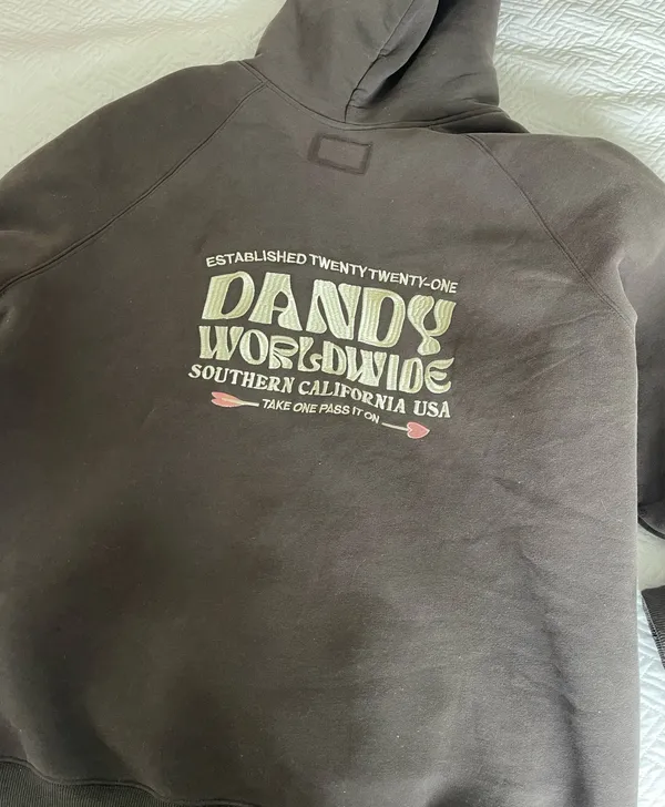 Dandy Worldwide Heart On My Sleeve Hoodie Grey - Image 2