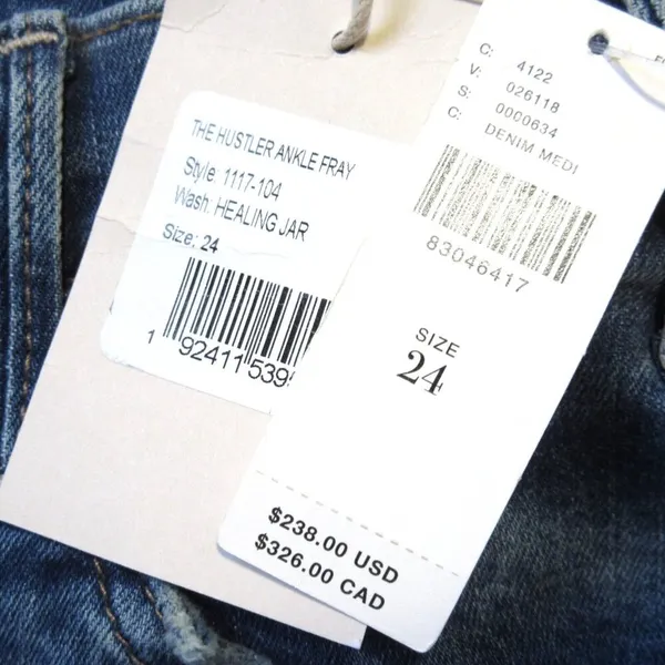 NWT Mother Hustler Ankle Fray in Healing Jar High Rise Boot Crop Stretch Jean 24 - Image 3