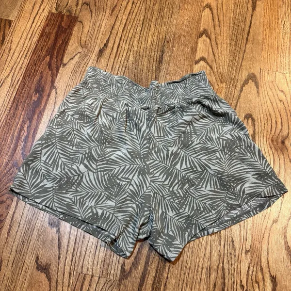 Three Dots Palm Leaf Print Shorts Womens Medium High Waist Pull On Beach‎ Boho - Image 2