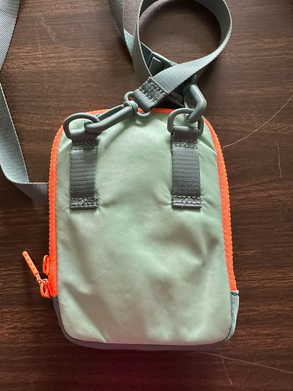 Lululemon Crossbody Bag Sage Green, Gray and Orange Zip Adjustable Strap - Image 3